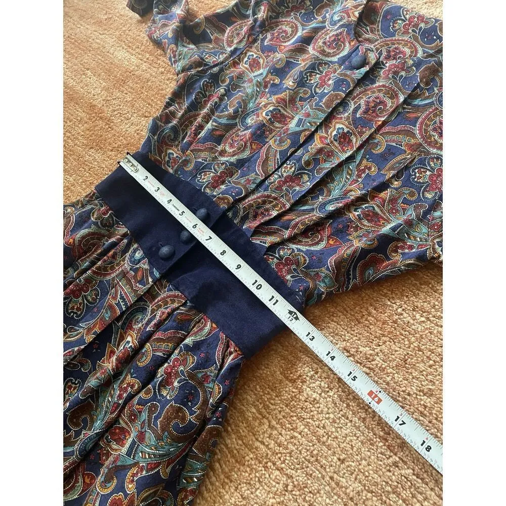 Vintage Handmade Button Up 3/4 Sleeves Stretch West With Pockets Dress M-S - Image 6