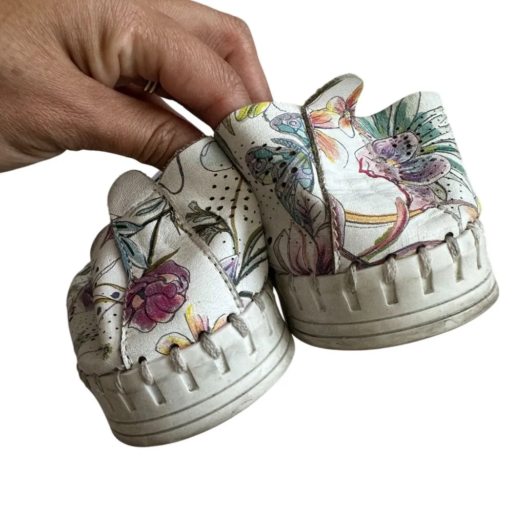 ERIC MICHAEL Floral Leather Lace Up Sneakers Size 41 - Image 5