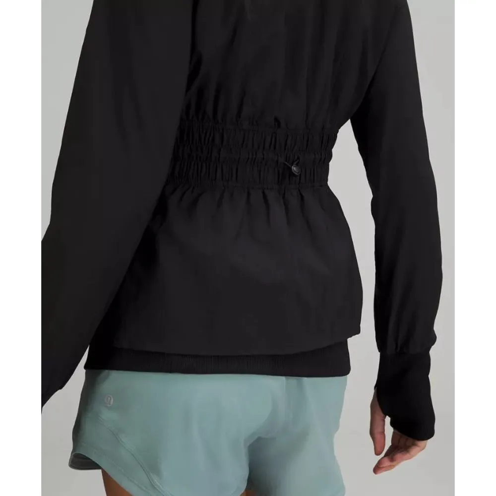 Lululemon Sight Seen Black Zip Mock Neck Drawstring Waist Windbreaker Jacket 4 - Image 5