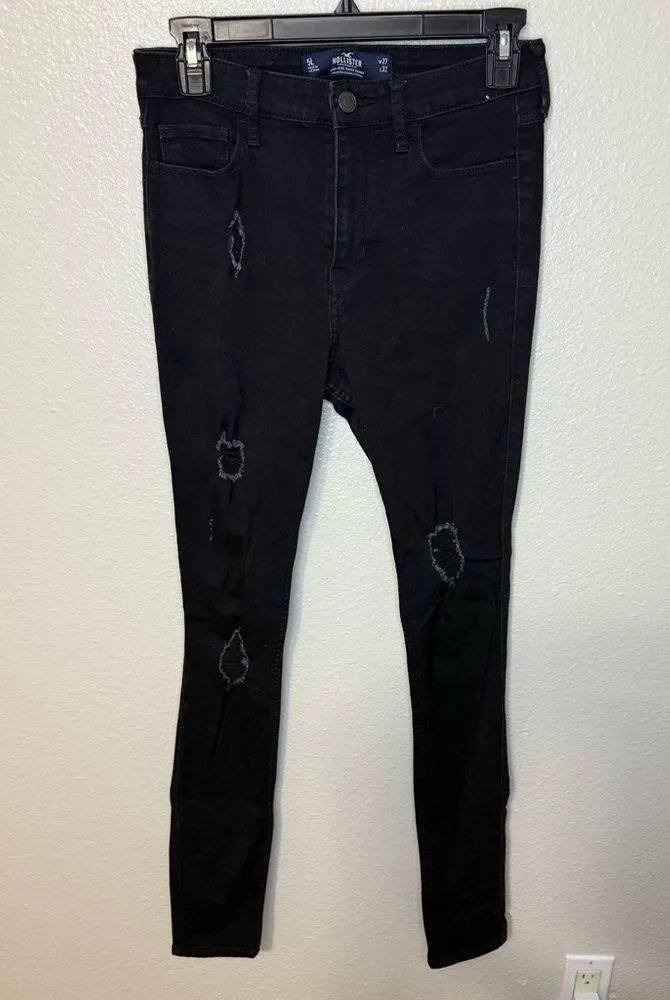 Hollister Black Ripped Skinny Jeans high rise - Image 2