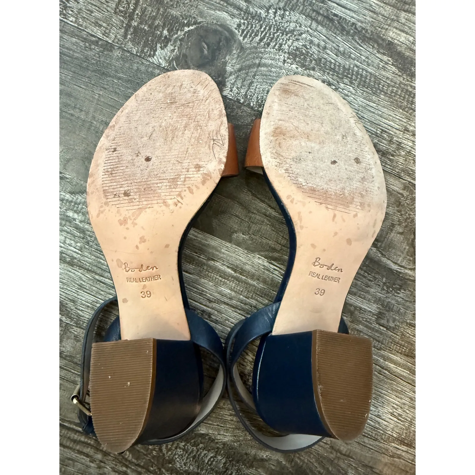 Boden Kirsten Leather‎ Sandal Womens Size 39EU (8 US) Blue - Image 8