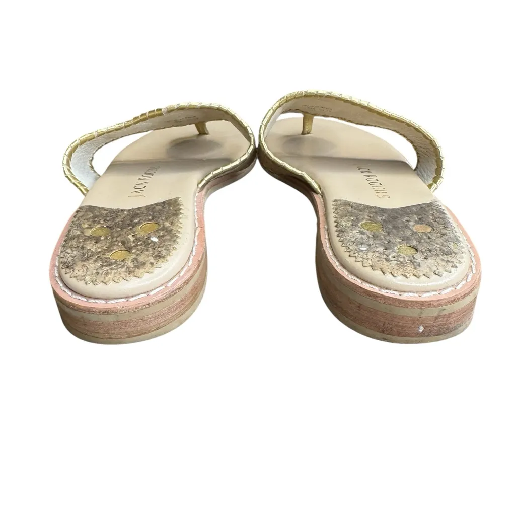 Jack Rogers Leather Flat Sandal in Cork Size 8 - Image 3