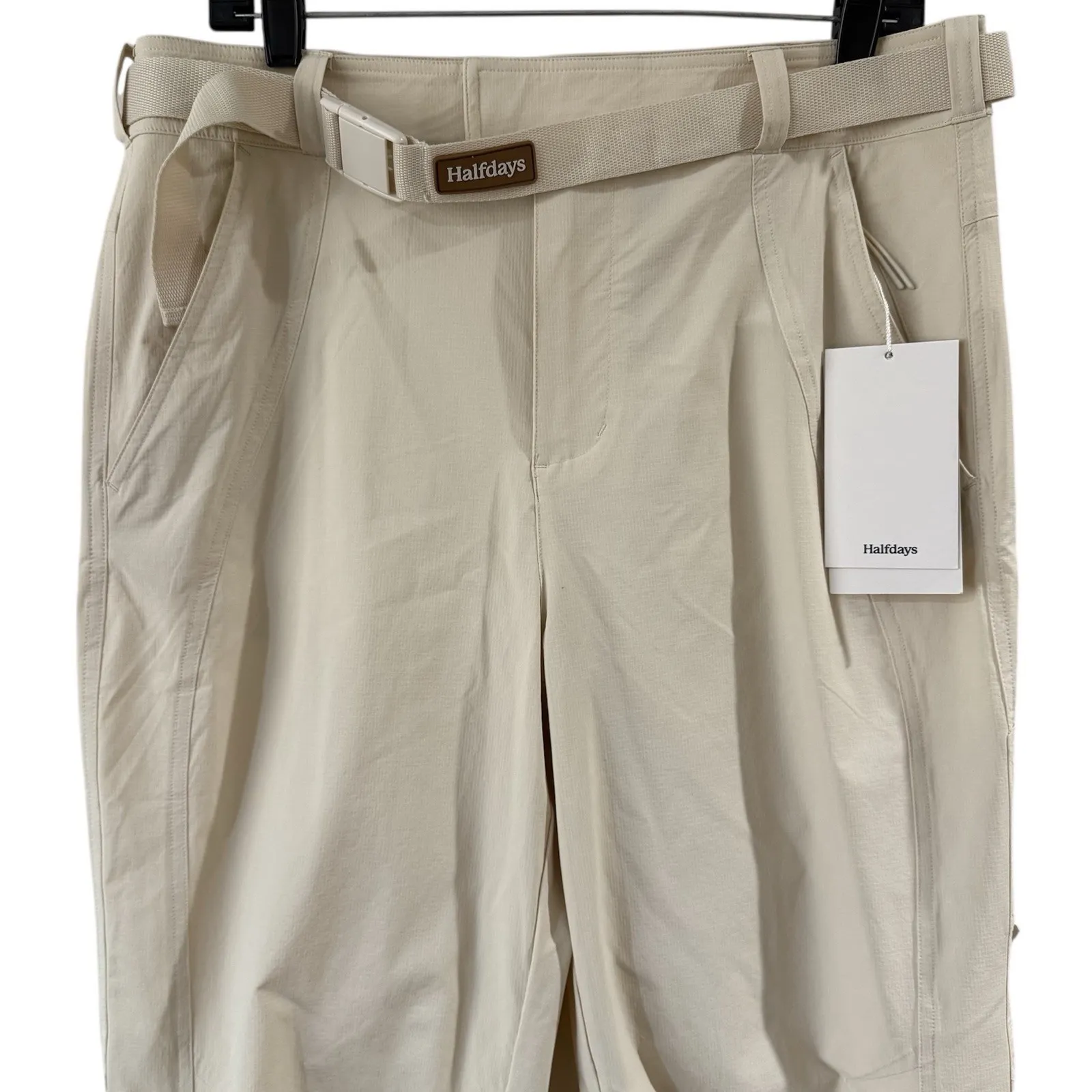 Halfdays Bastille Trail Pant Womens Large Oatmilk Beige Hiking Outdoor Belt New Tan - Image 2