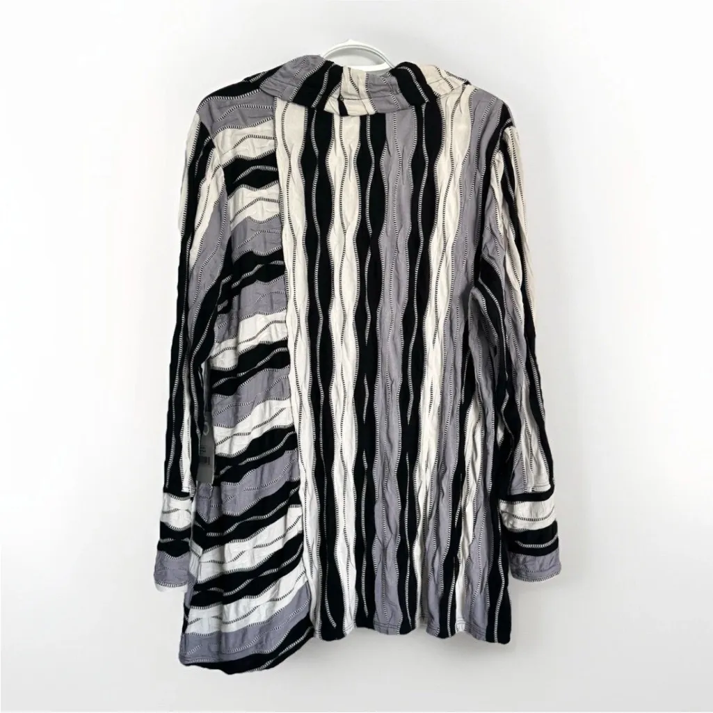 Habitat Clothes to Live In 3D Knit Wavy Textured Cowl Neck Tunic L Lagenlook Art - Image 4