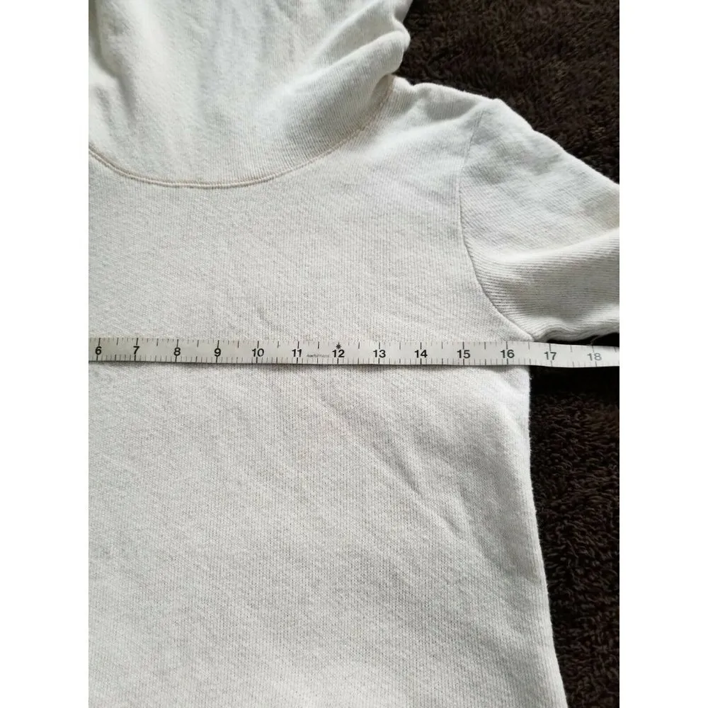 J.Crew Cowl Neck Long Sleeve Kangaroo Pocket Cream Wool Blend Top Sweater Sz XS - Image 7