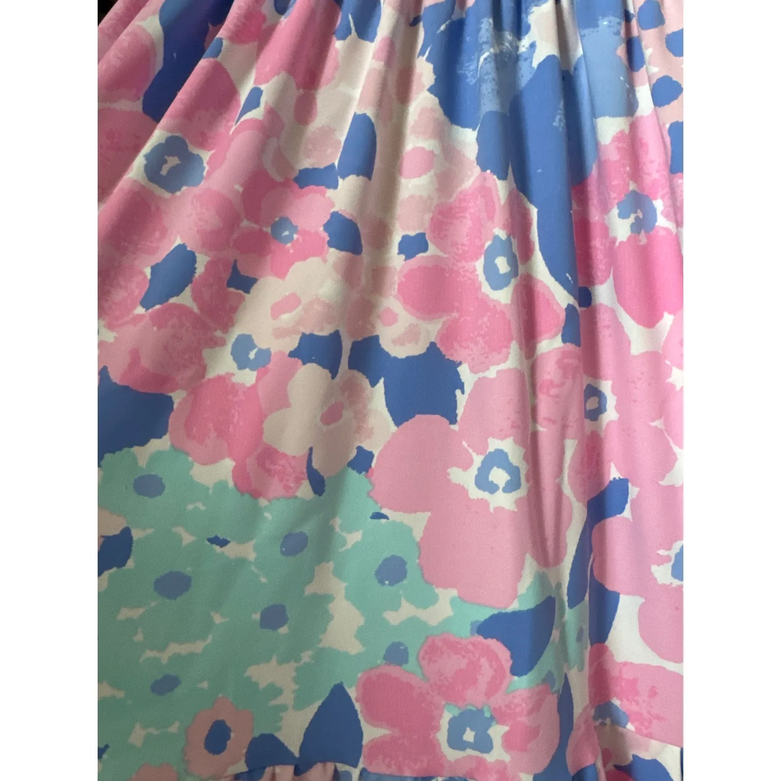 Mahi Gold The Fitz Dress Summer Jubilee in Shell pink blue floral smocked XS - Image 6