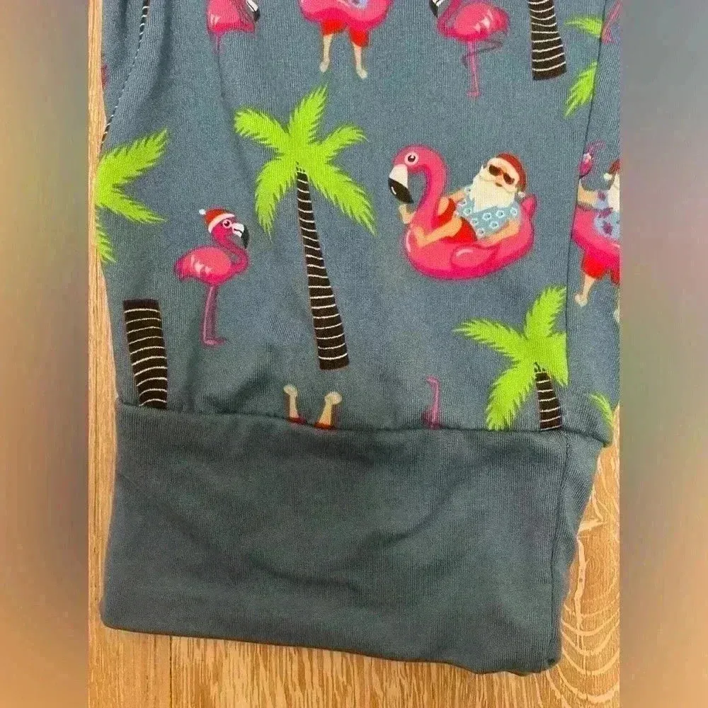 NWT Santa’s Treasures Christmas Pajama Pants Tropical Flamingo Palm Tree;size XL - Image 3
