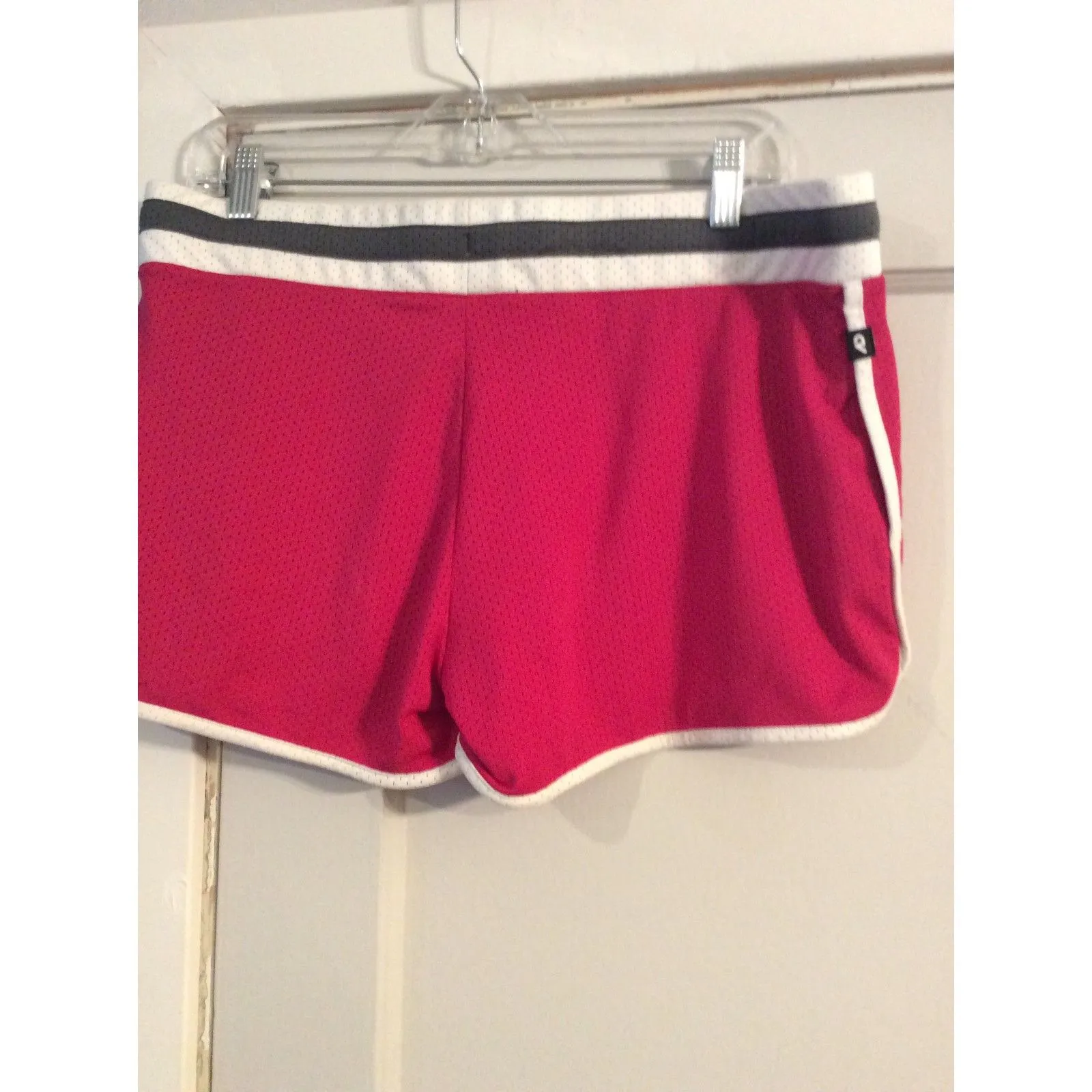 Vintage Nike Large L Pink White Women's shorts embroidered logo - Image 2