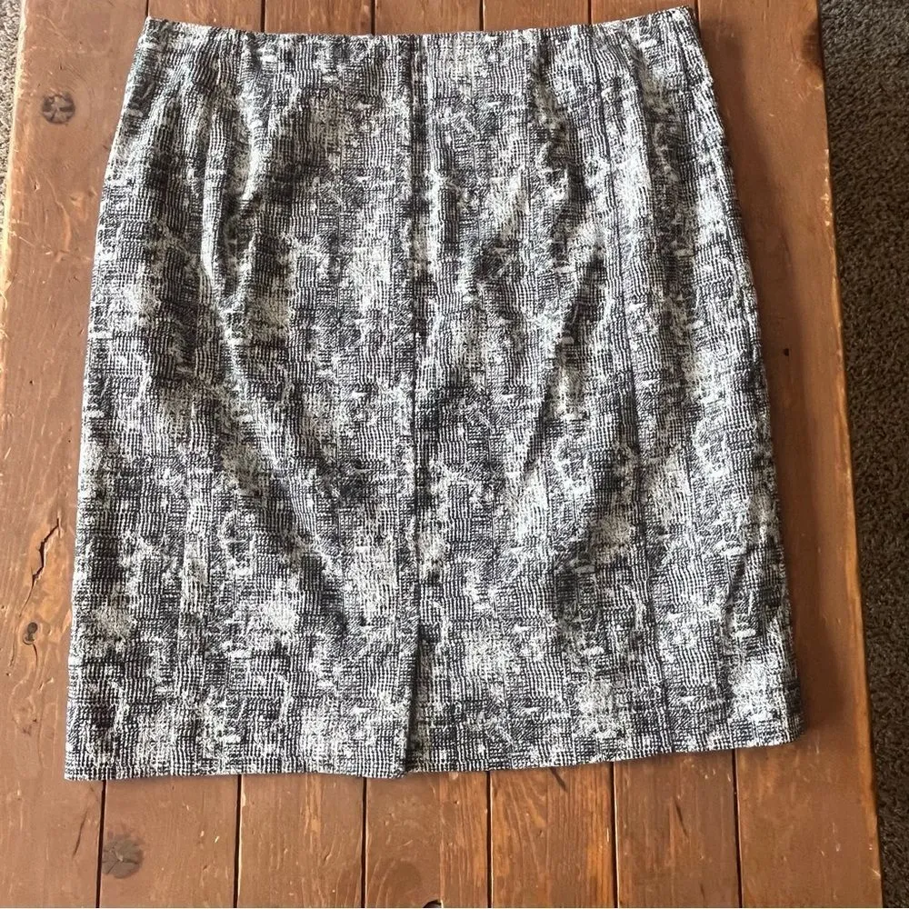 MM Lafleur Noho Pencil Skirt Womens 0 Black Crackle Print Tailored Ca - Image 5