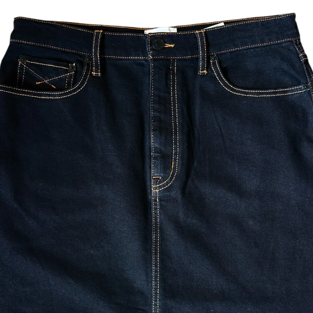 Like New Unpublished Harley High Rise Denim Midi Skirt Black Night Drive Size 12 - Image 6