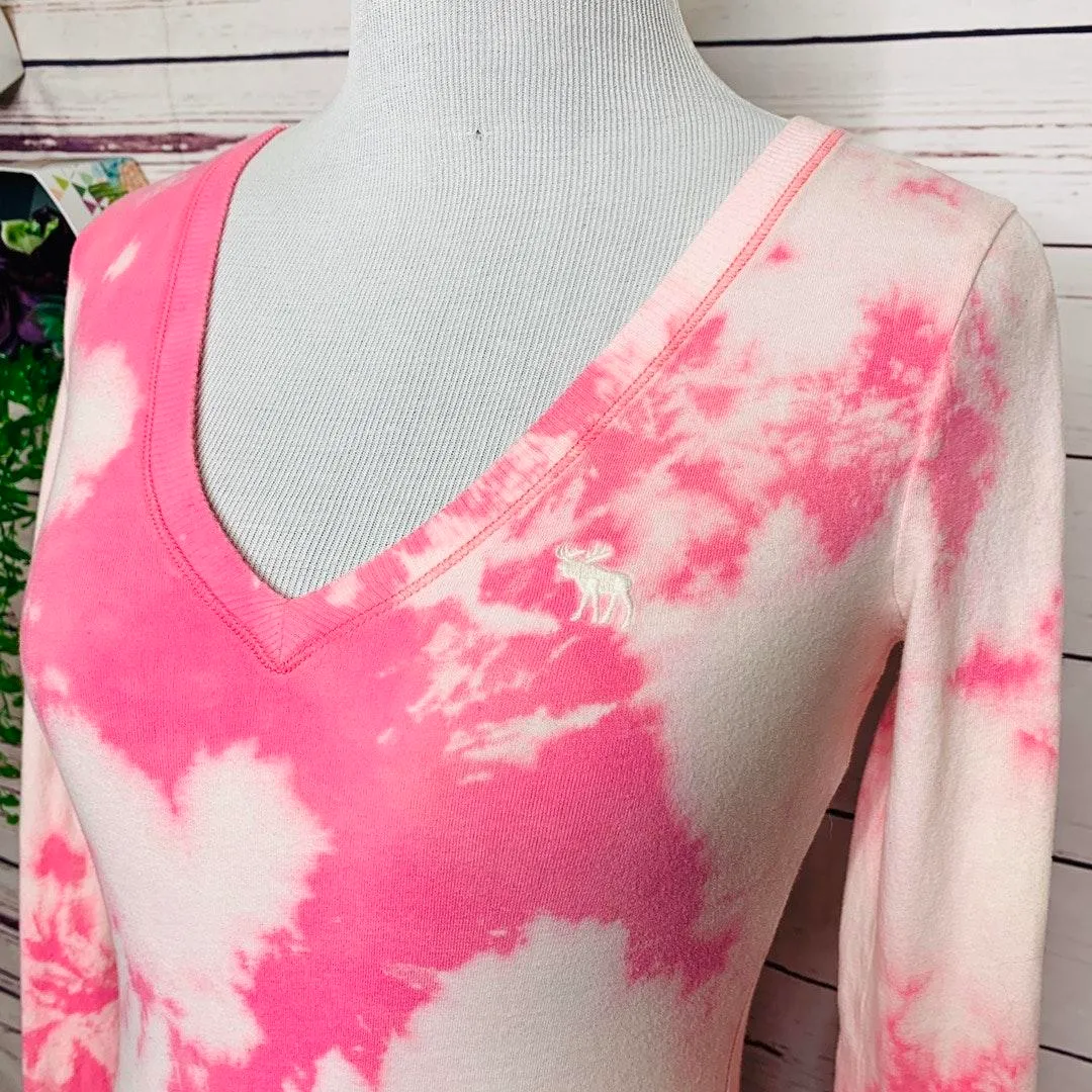 Custom A&F Pink Marble Tie Dye Long Sleeve Tee XS - Image 7