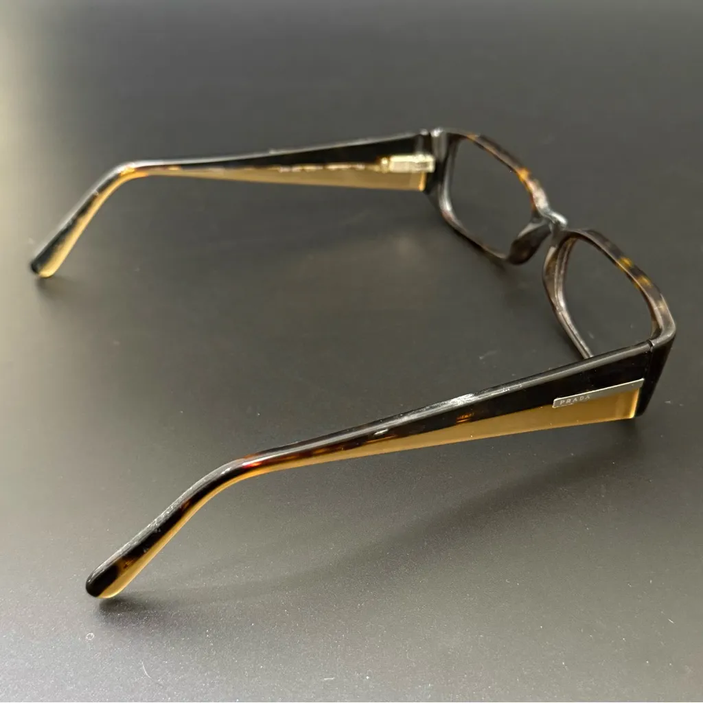 Prada  VPR 16G 766-101 Brown Tortoise Shell 53-17-135 Rectangular Eyeglass Frame - Image 4