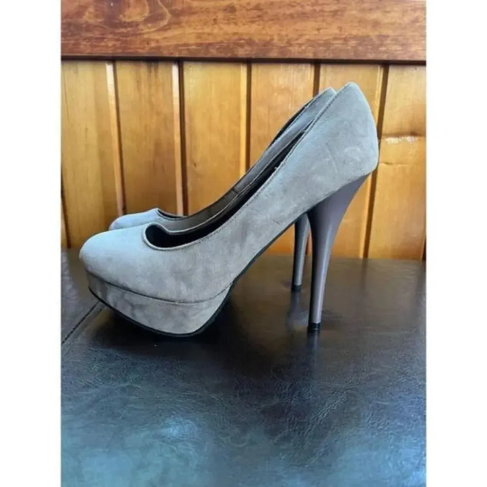 Unbranded Taupe Heels‎ Platform Pumps Stiletto Career Party Shoes Gray Size 8 - Image 2