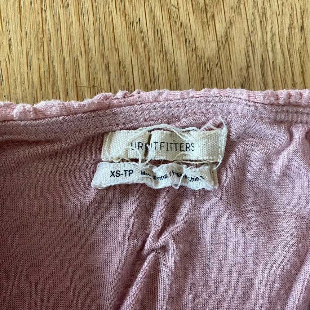 Urban Outfitters Textured  Tube Crop Top in Blush Pink - Image 2