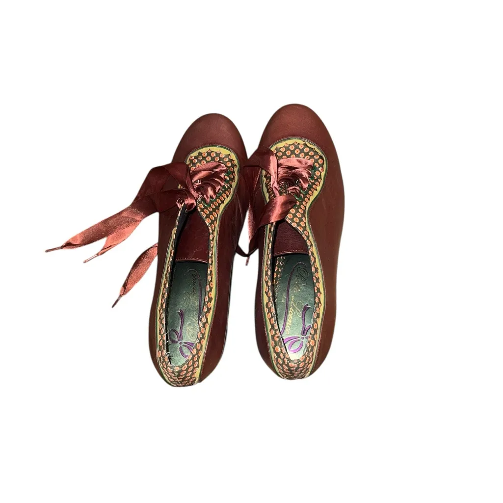 Poetic Licence London Brown Satin Ribbon Women's Shoes Eur 39 1/2 Size undefined - Image 2