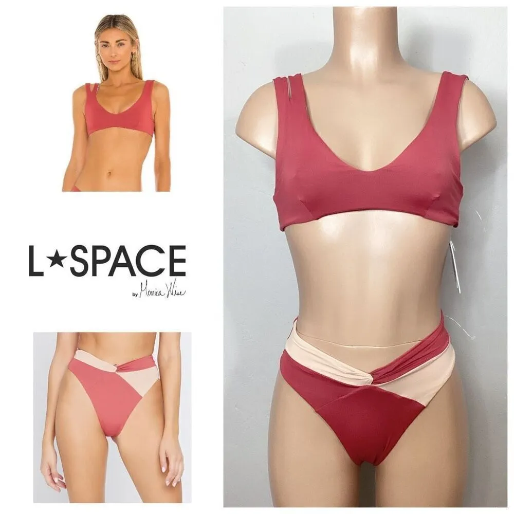 New. L*SPACE high waisted bitsy bikini. L-top/S-bottom. Retails $191 - Image 16