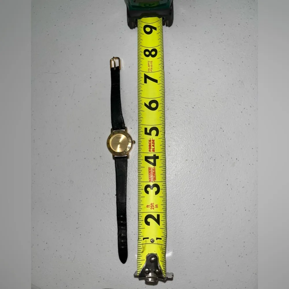 Vintage Time Magazine Quartz Analog Watch with Genuine Leather Band Gold - Image 2