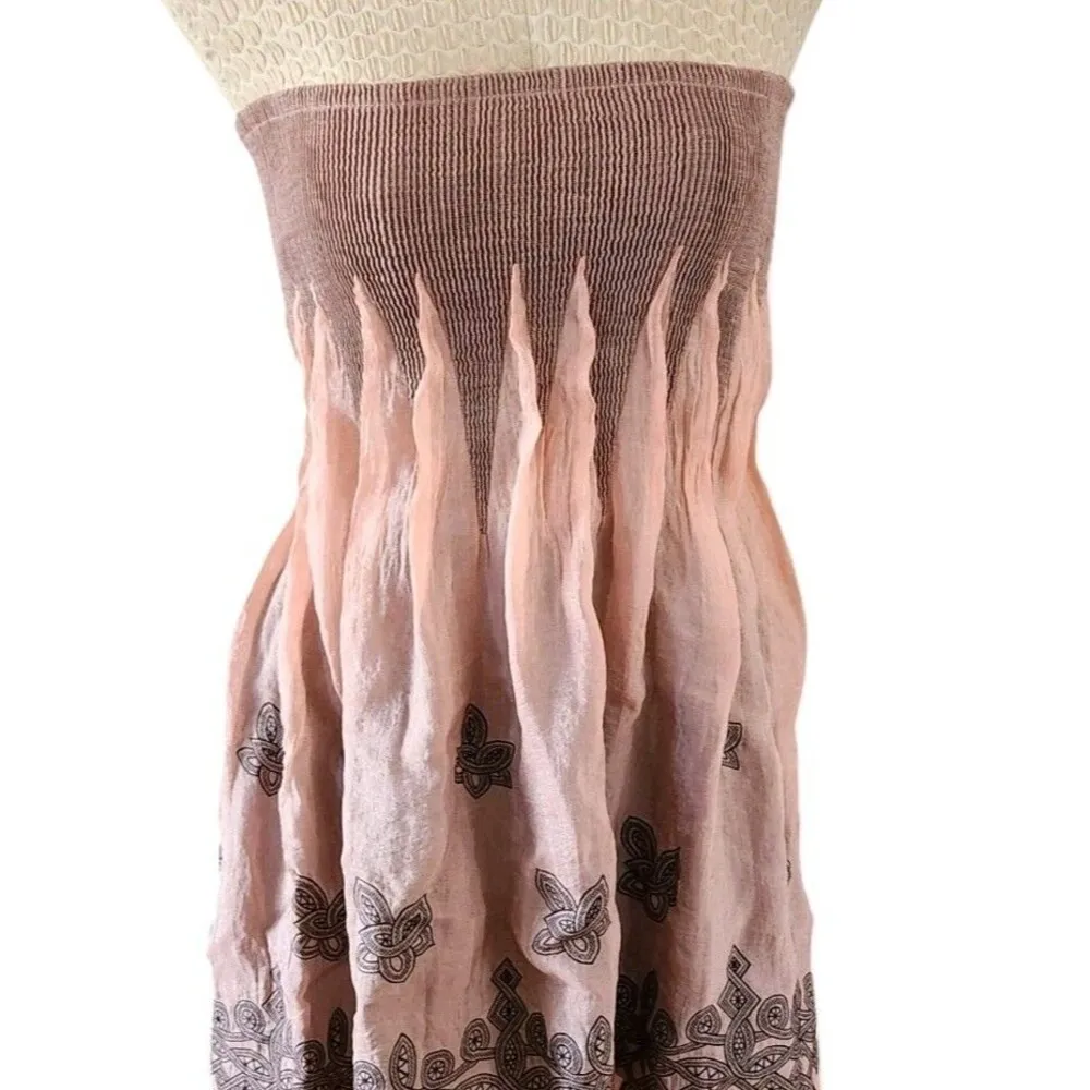 Lapis Anthropologie Womens Peach Ombre Fade Convertible Maxi Skirt/Dress Size OS - Image 4