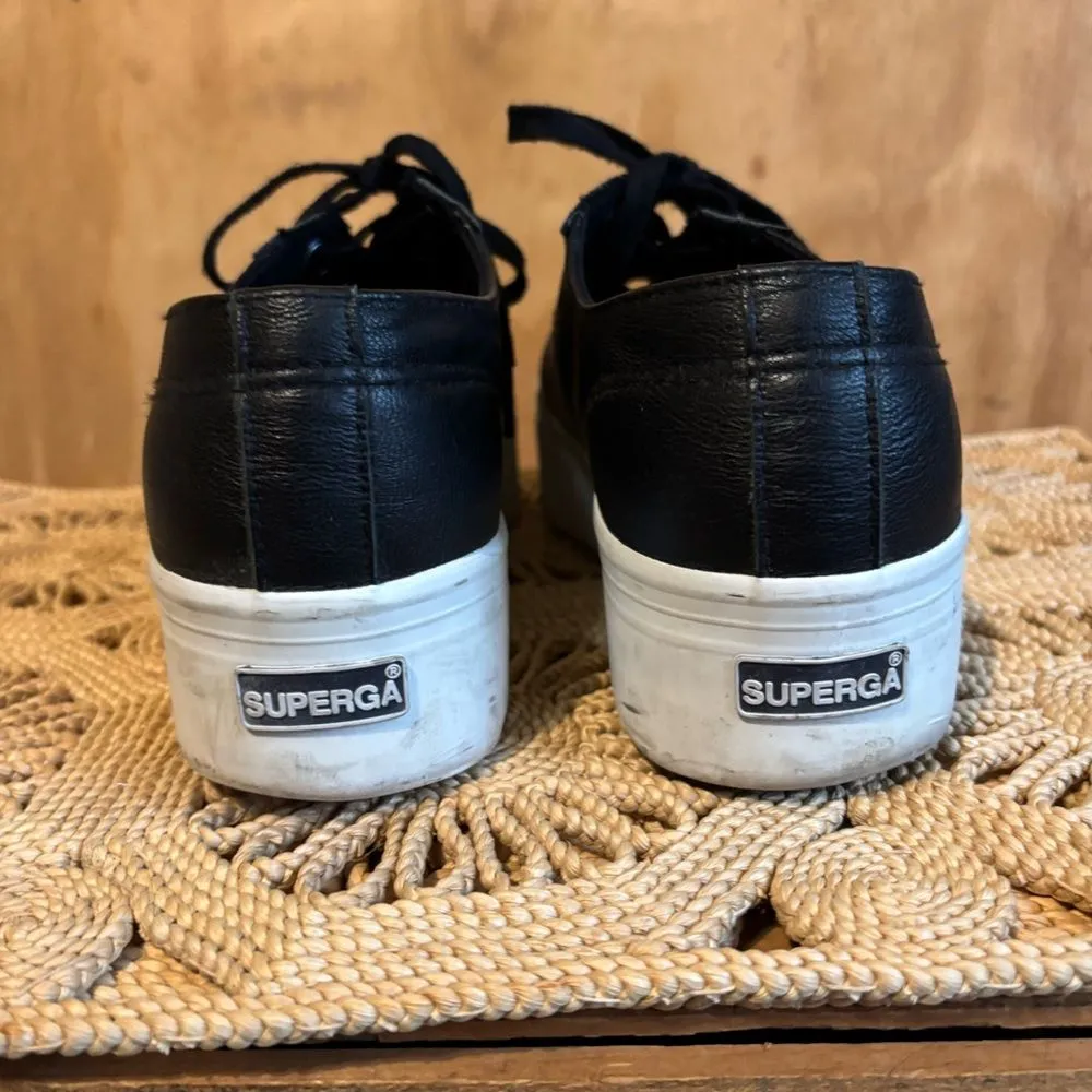 Superga 2790 Tank Black Platform Sneaker Sz 10 - Image 3