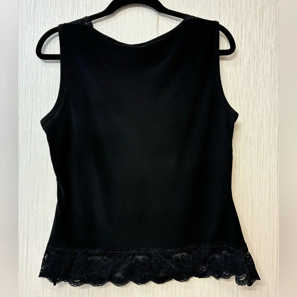 Worthington Y2K Lace Trim Cami Top  Sweetheart Neckline Tank Size Large - Image 2