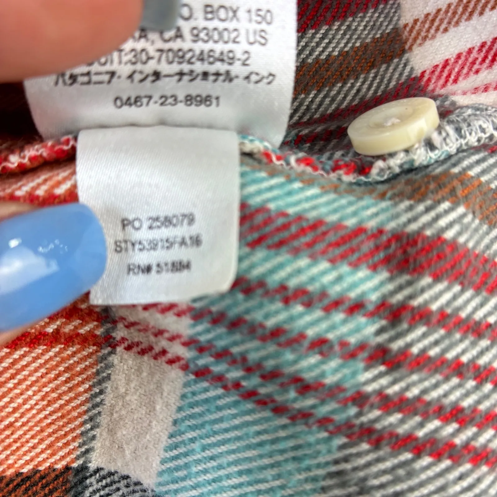 Patagonia Organic Cotton Flannel Shirt Women Size 12 Plaid LS Gorpcore Button Up - Image 5