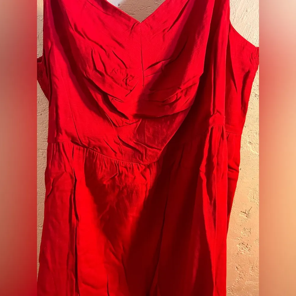 Knox Rose NWT Red Jumpsuit wide leg pockets flowy lightweight summer resortwear - Image 4