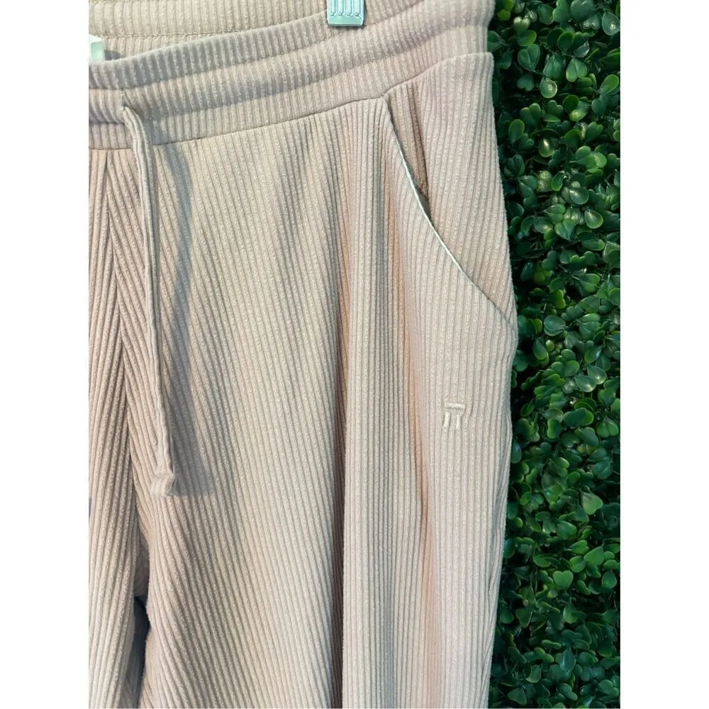 Tommy John Nude Pink Ribbed Sleep Joggers Sz Medium - Image 2