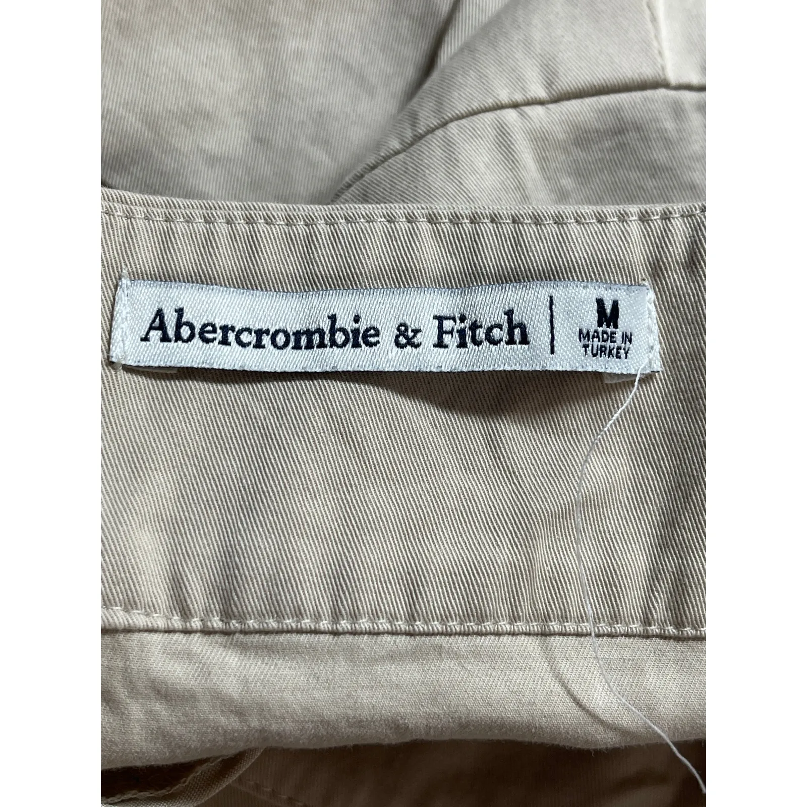 Abercrombie & Fitch Beige Sleeveless Mini Ruffle Flounce Tank A-Line Dress Sz M - Image 3