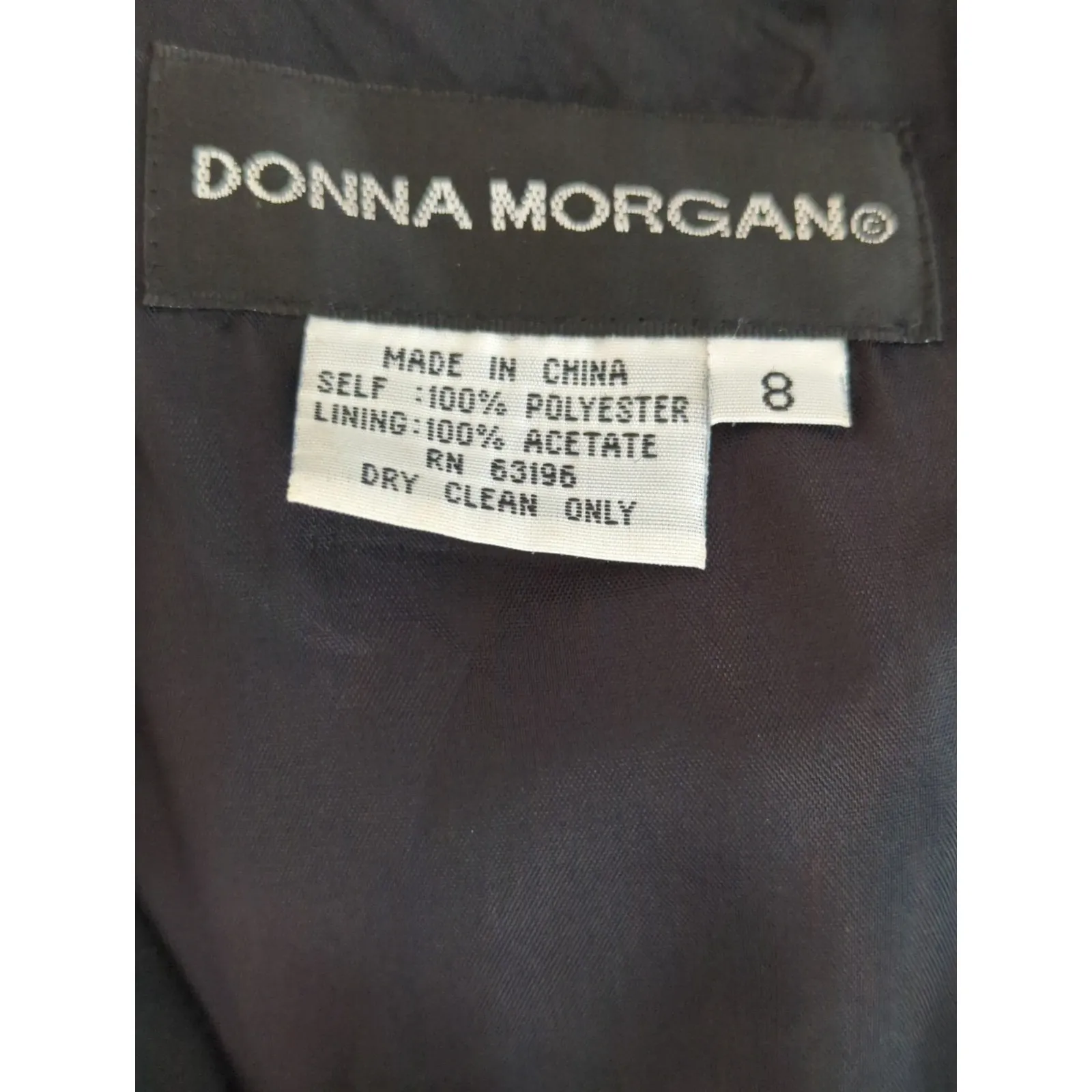 Donna Morgan Lacey Full Length Column Gown - Size 8 - Black Formal Wedding Gala - Image 10