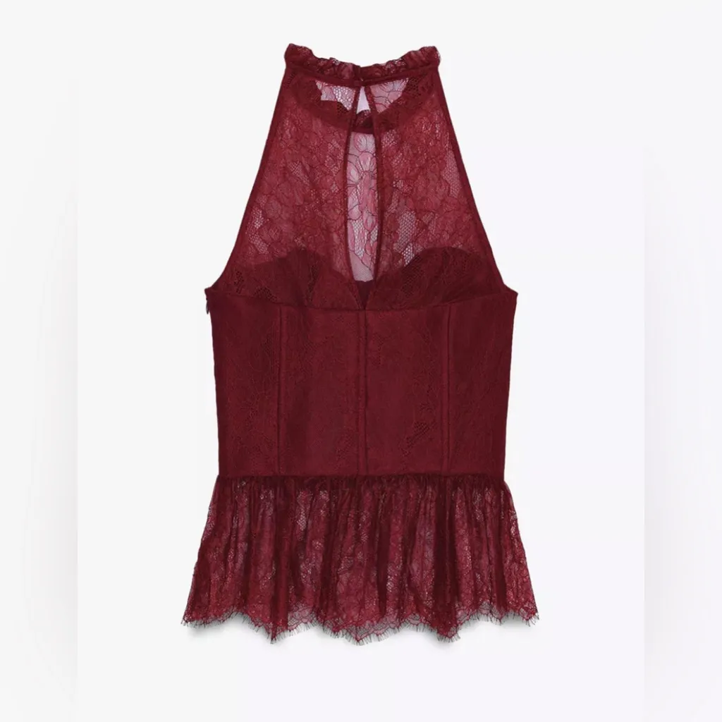 ZARA  lace halter top - Image 3