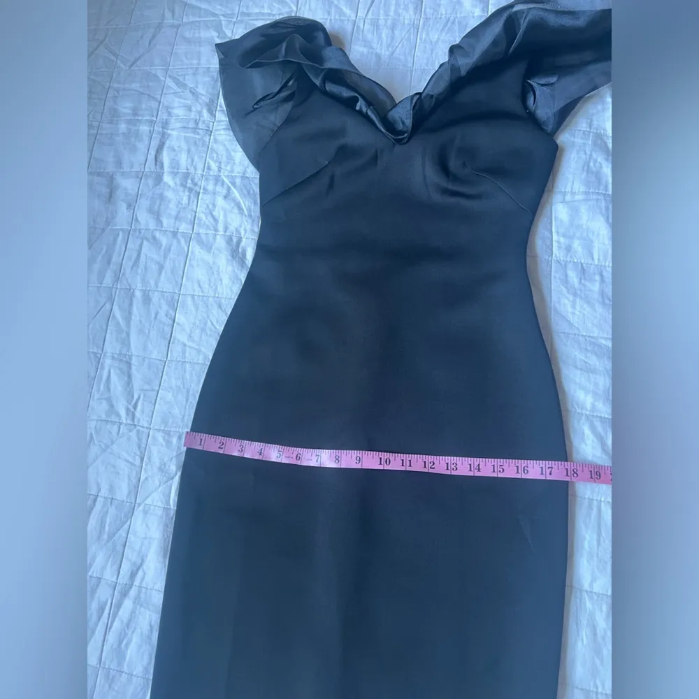 Eliza J Black Organza Ruffle Sleeve Dress Formal Wedding Event Cocktail Sexy- 6 - Image 8