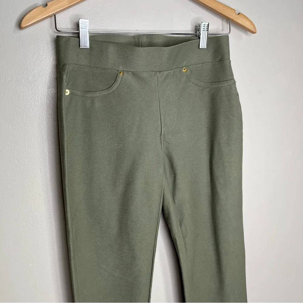 MICHAEL Michael Kors Green Olive Fabric Skinny Leg Pants Size Small - Image 3