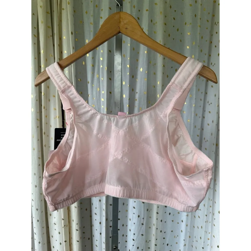 Comfort Choice NWT Pink Posture Support Front Hooks Wireless Lace Trim Bra 48B Size undefined - Image 4