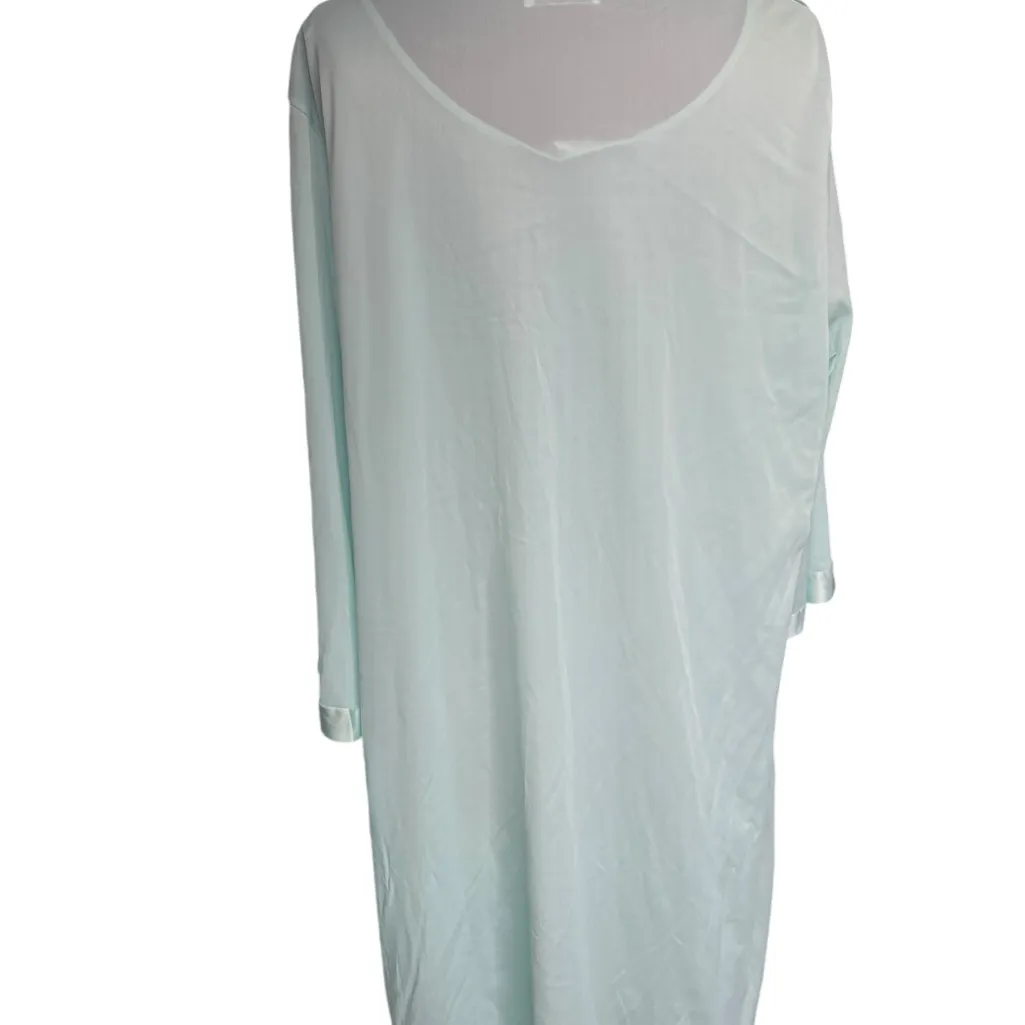 VTG Vanity Fair Nightgown & Robe size XL Mint Green Nylon House Coat Lounger… - Image 6