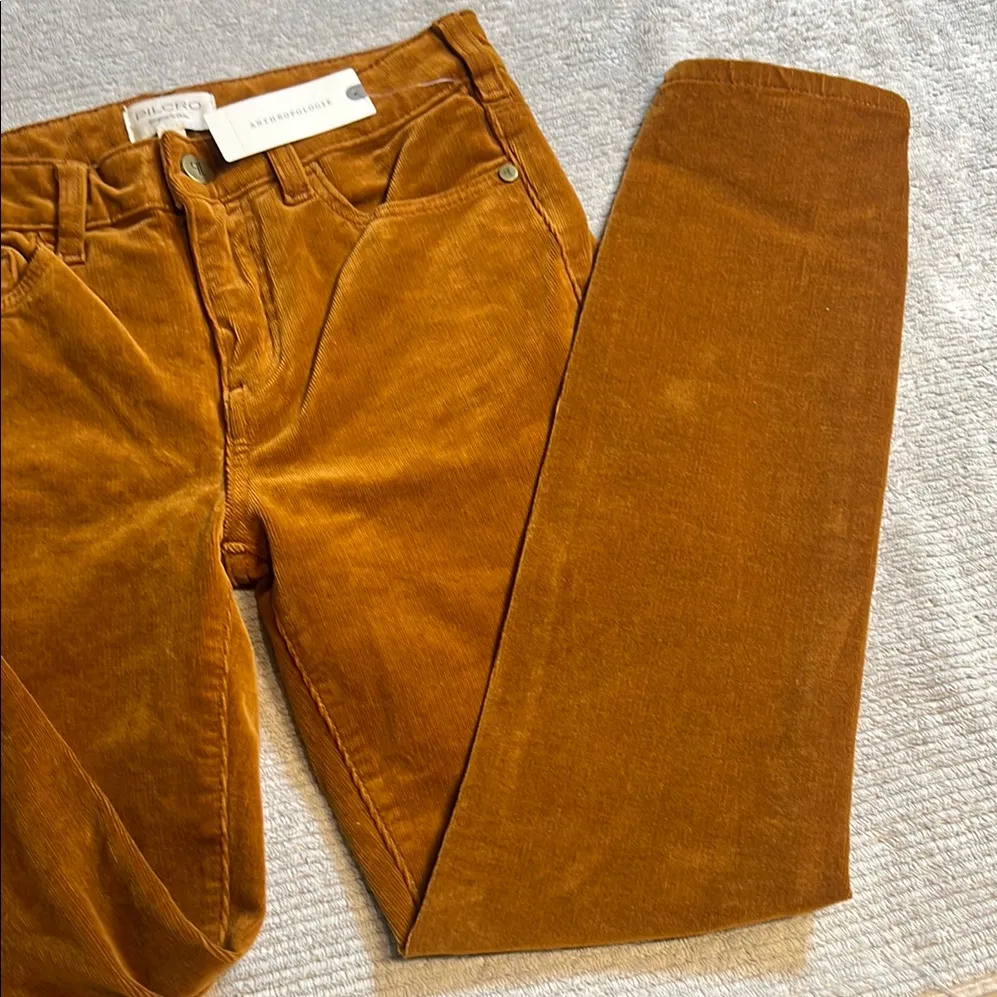 ANTHROPOLOGIE PILCRO high rise skinny courdoy. new w tags. order 142 Orange Size 26 - Image 9