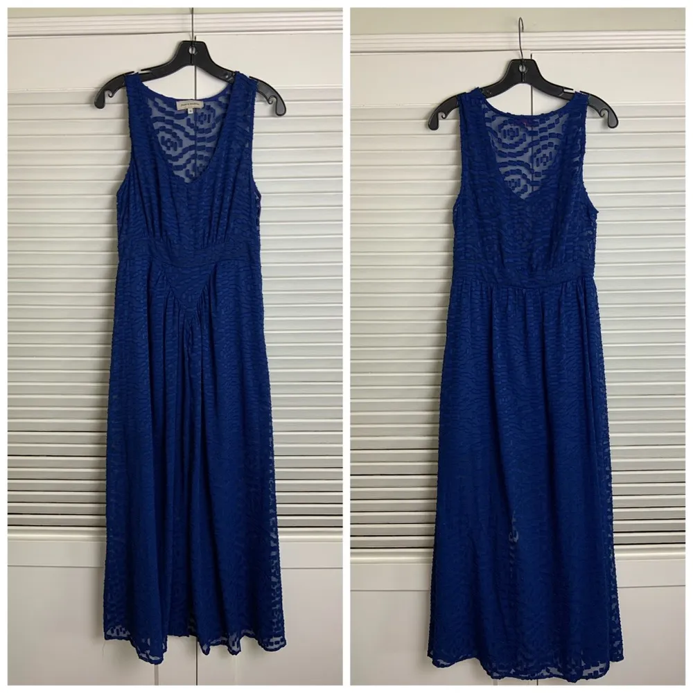 June & Hudson M Blue Polka dot sheer maxi dress - Image 2