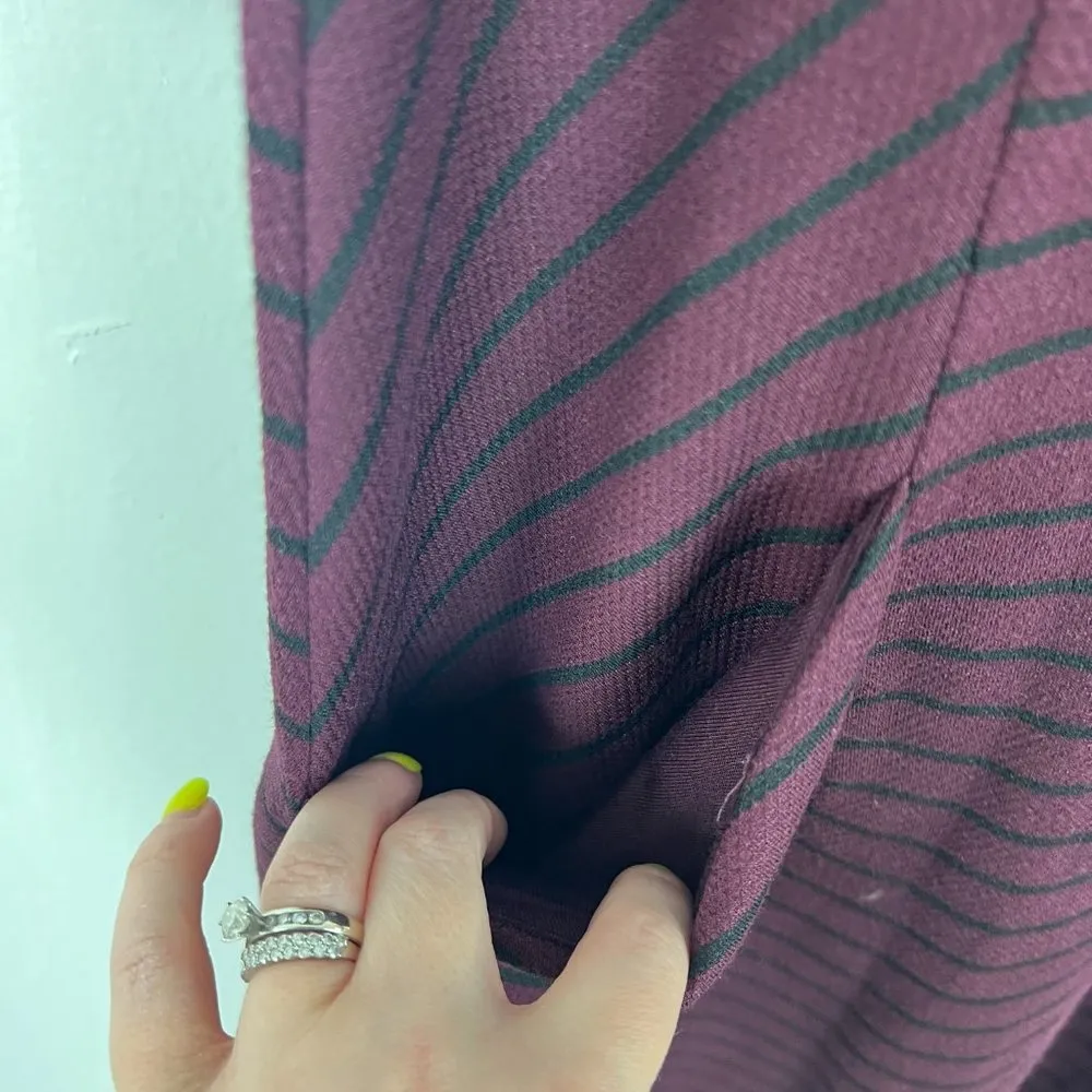 NWT Lane Bryant Striped Pocket Dress Wine Plus Size 14/16 14 16 NEW L1590 - Image 6