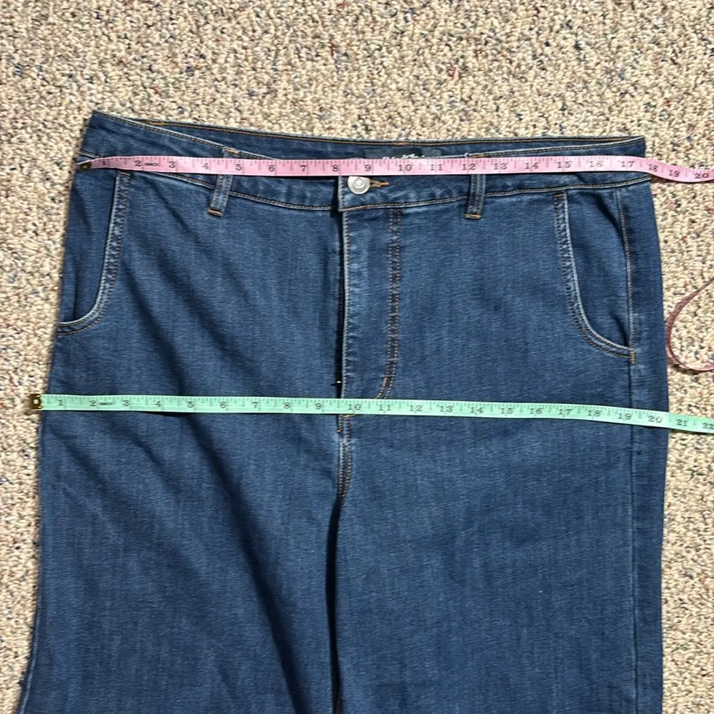 ModCloth The Grier Wide Leg Flare Jeans Ultra High Rise 90s Sz 16 Retro Vintage - Image 12