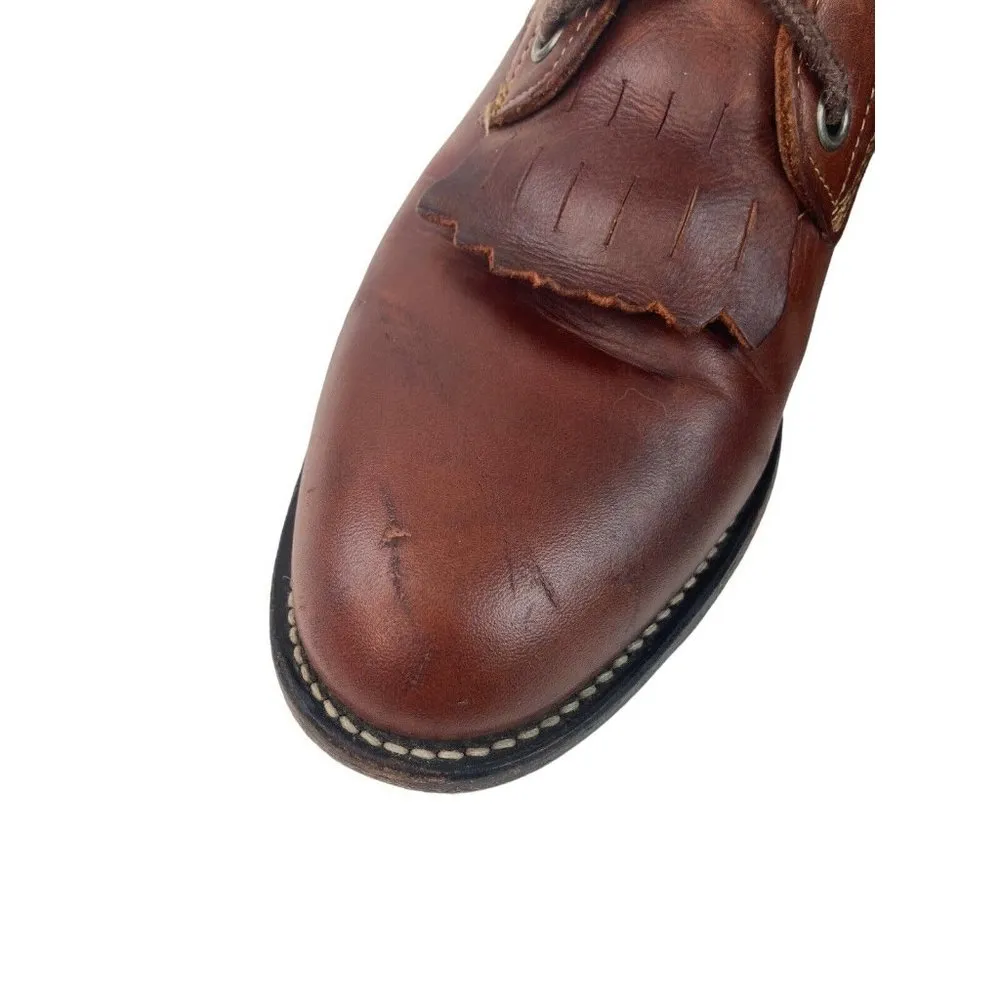 Justin Kiltie Tassle Brown Leather Western Roper Boots Womens Size 6.5 B Lace Up - Image 14