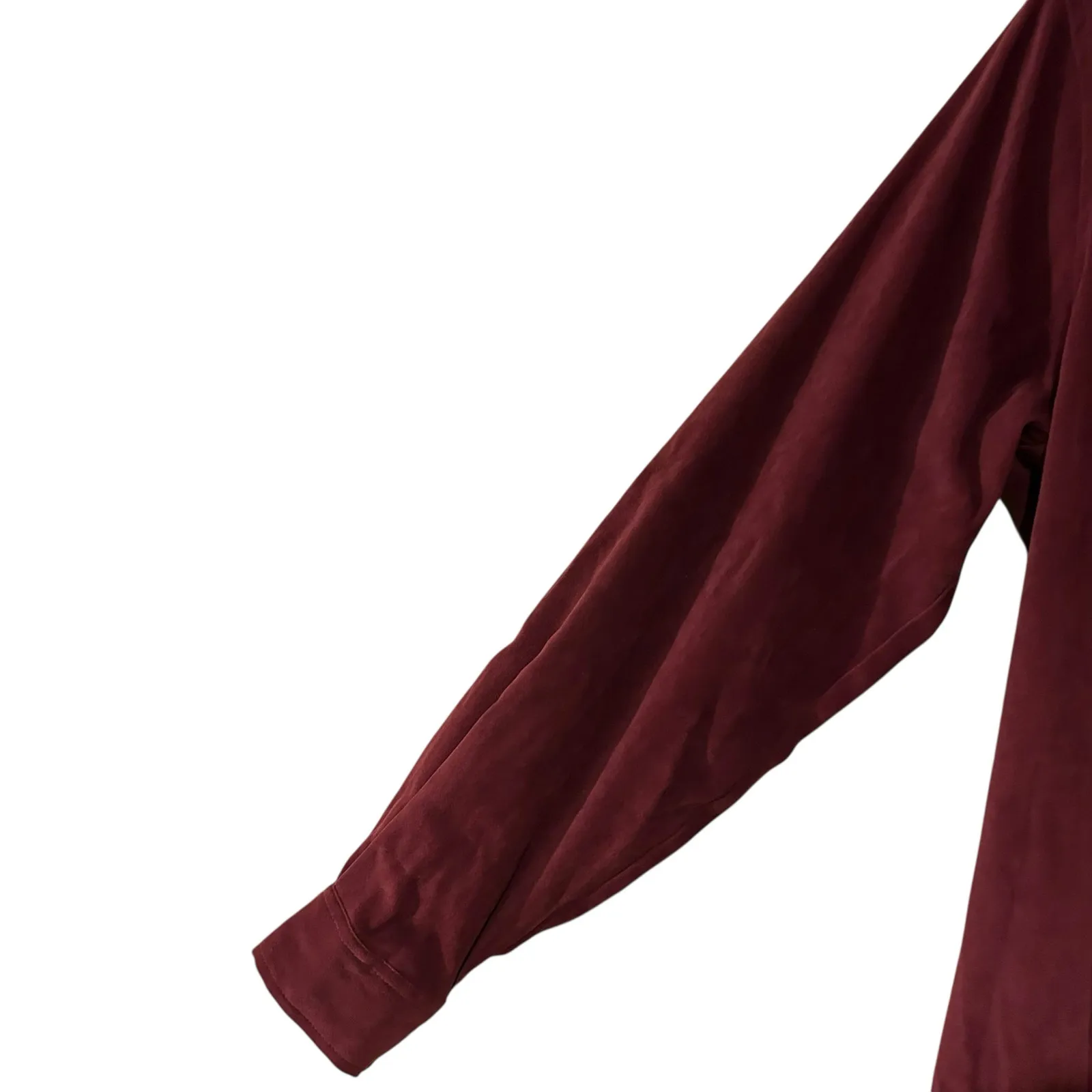 Gloria Vanderbilt Burgundy Top Tunic Shacket Soft Sateen XL Boho Cottage Core - Image 5