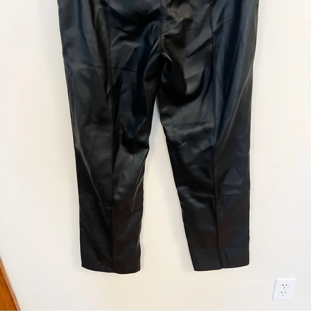 PU Mid Rise Straight Leg Pants Black Size EU 38/ US 8 Faux Leather NEW - Image 12