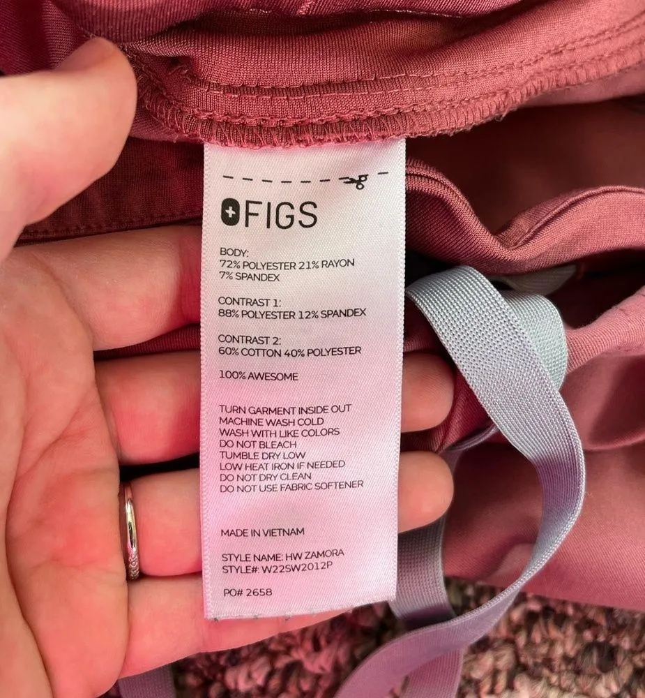 Figs High Waisted Zamora Jogger Scrub Pants- Mauve XXS - Image 7