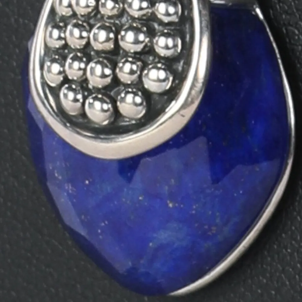 Lagos Lapis Lazuli & Quartz Doublet Maya Pendant Necklace Silver - Image 5
