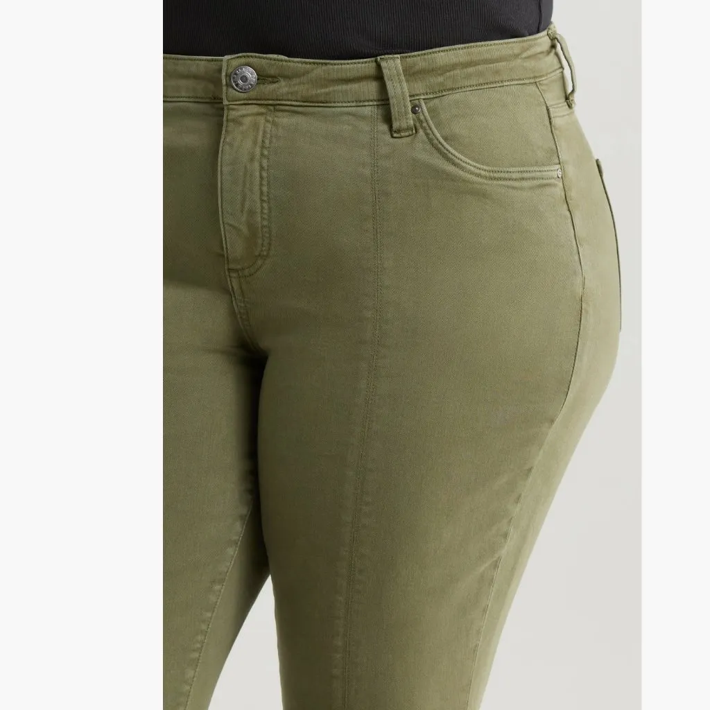 NWT KUT from the Kloth Amy Crop Straight Leg Twill Pants (Plus) 18W, TREE Green - Image 5
