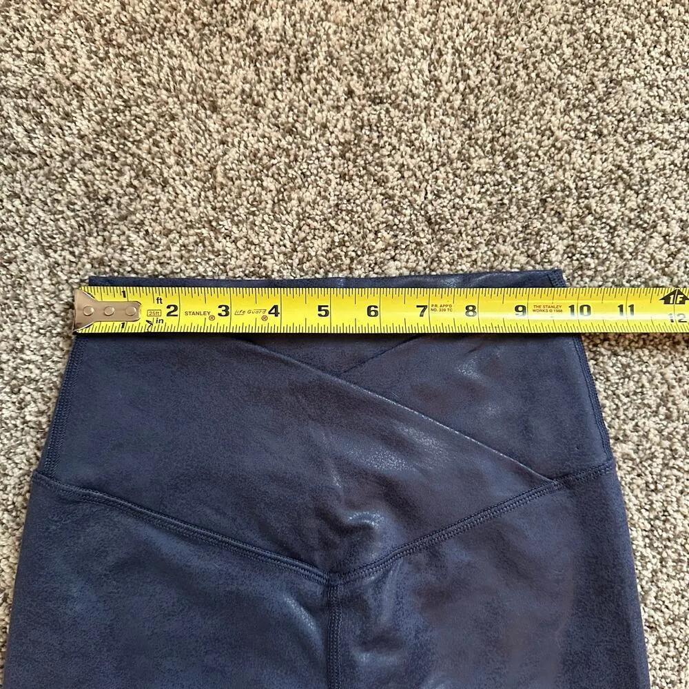Aerie Offline the Hugger Crossover blue faux leather leggings size XS - Image 10