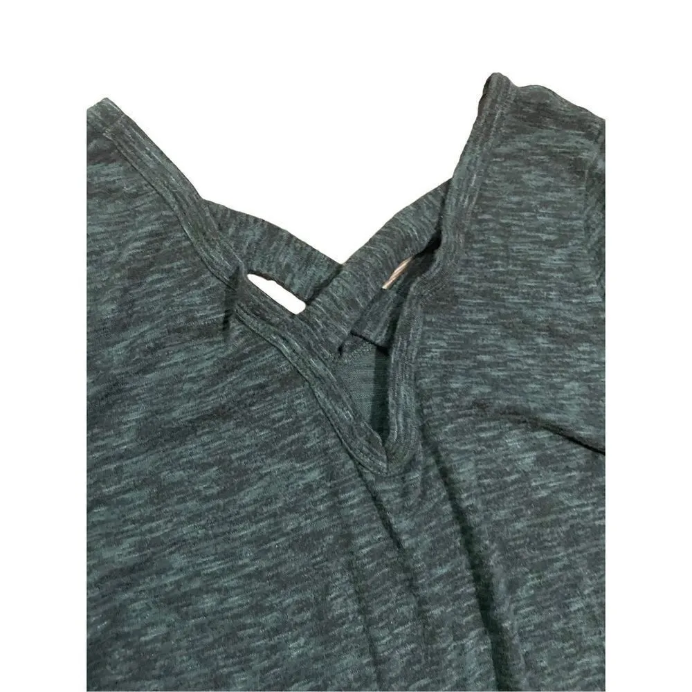 KAILEIGH Dark Green Top Low Cut VNeck Strappy Back 3/4 Sleeves - Image 7