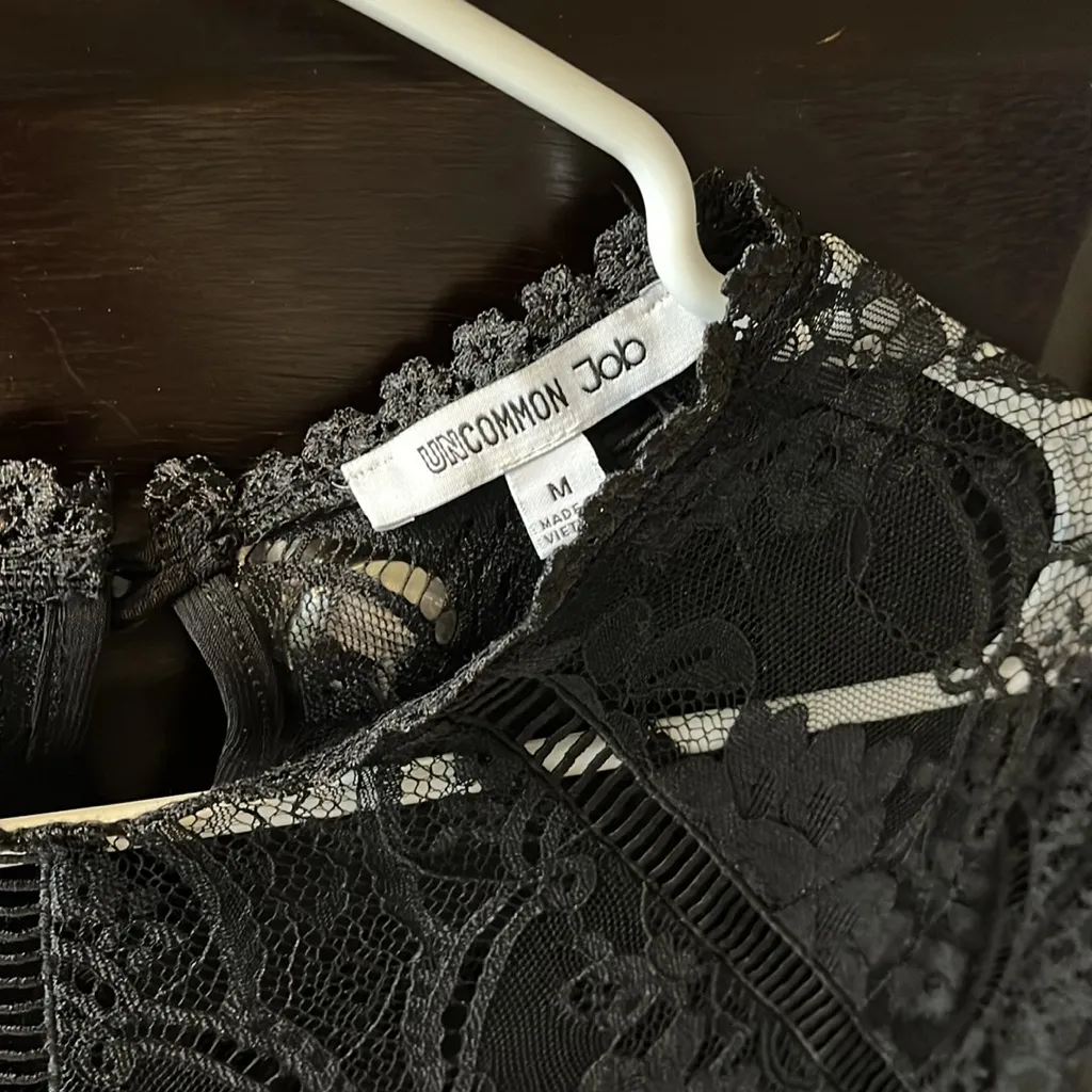 Uncommon Job, ladies lace top size medium Black - Image 3
