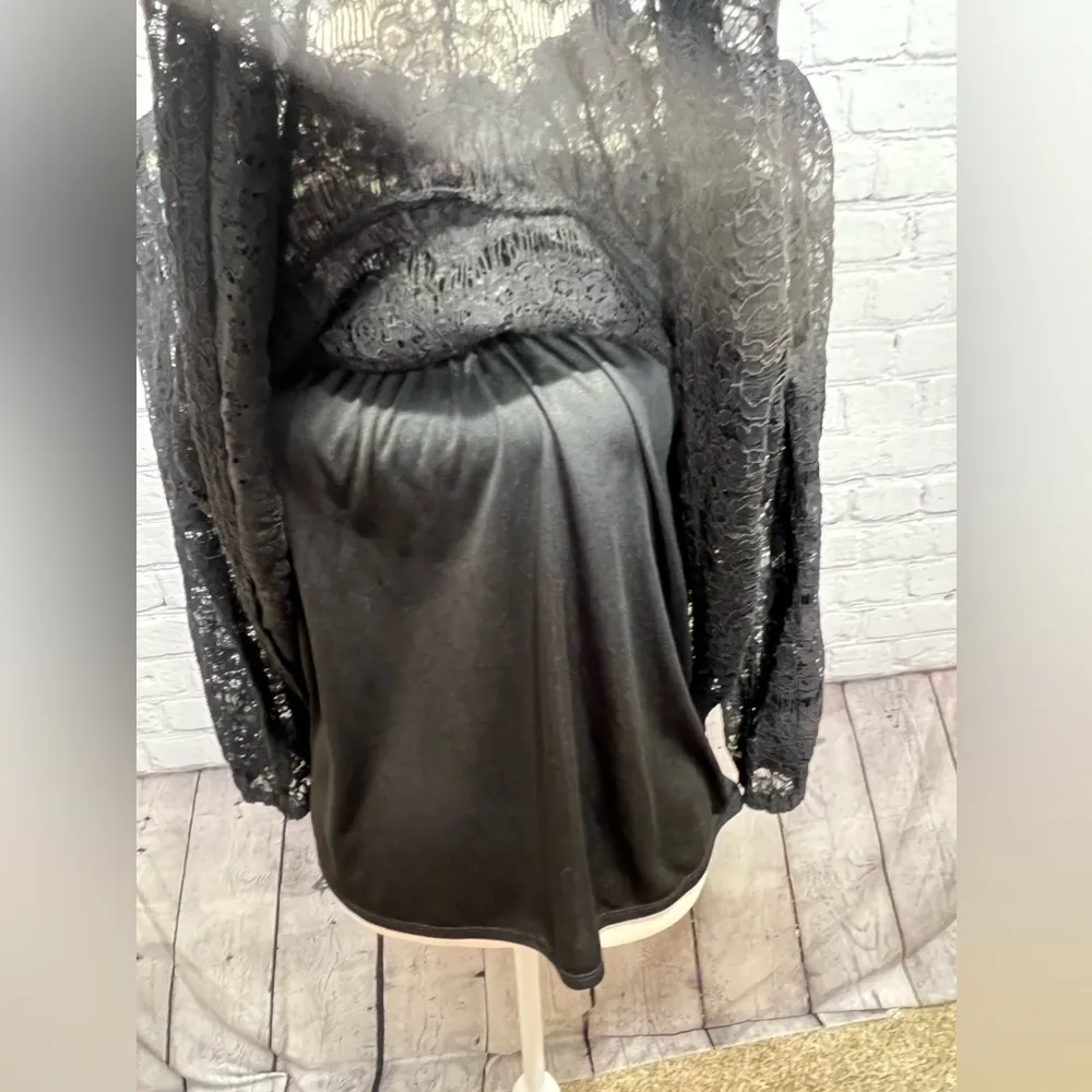 NWT Monteau Los Angeles black lace overlay top size xl - Image 3