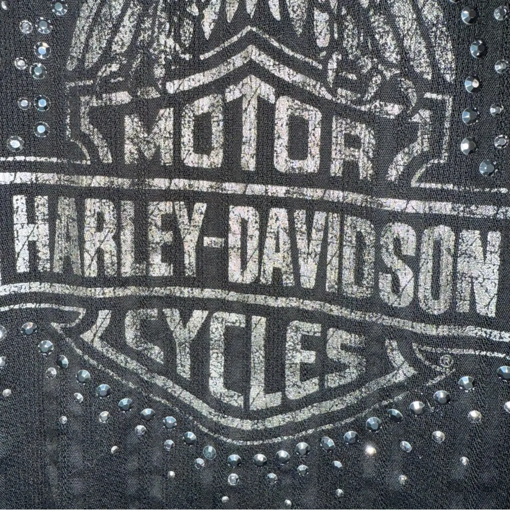 Harley Davidson Women’s Long Sleeve Button Down Riding Shirt Black Size L - Image 8