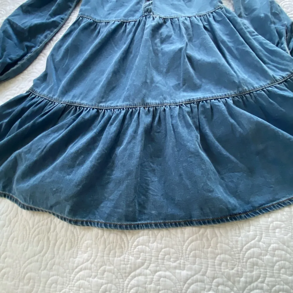 New Look Denim Smock Mini Dress Casual Classic, Coastal Cowgirl Size 0 - Image 12